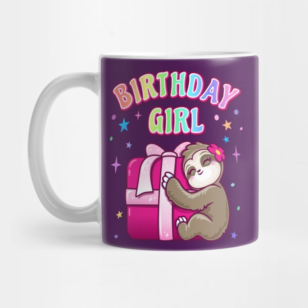 Birthday Girl Cute Gift Sloth Theme Kids Party by PnJ